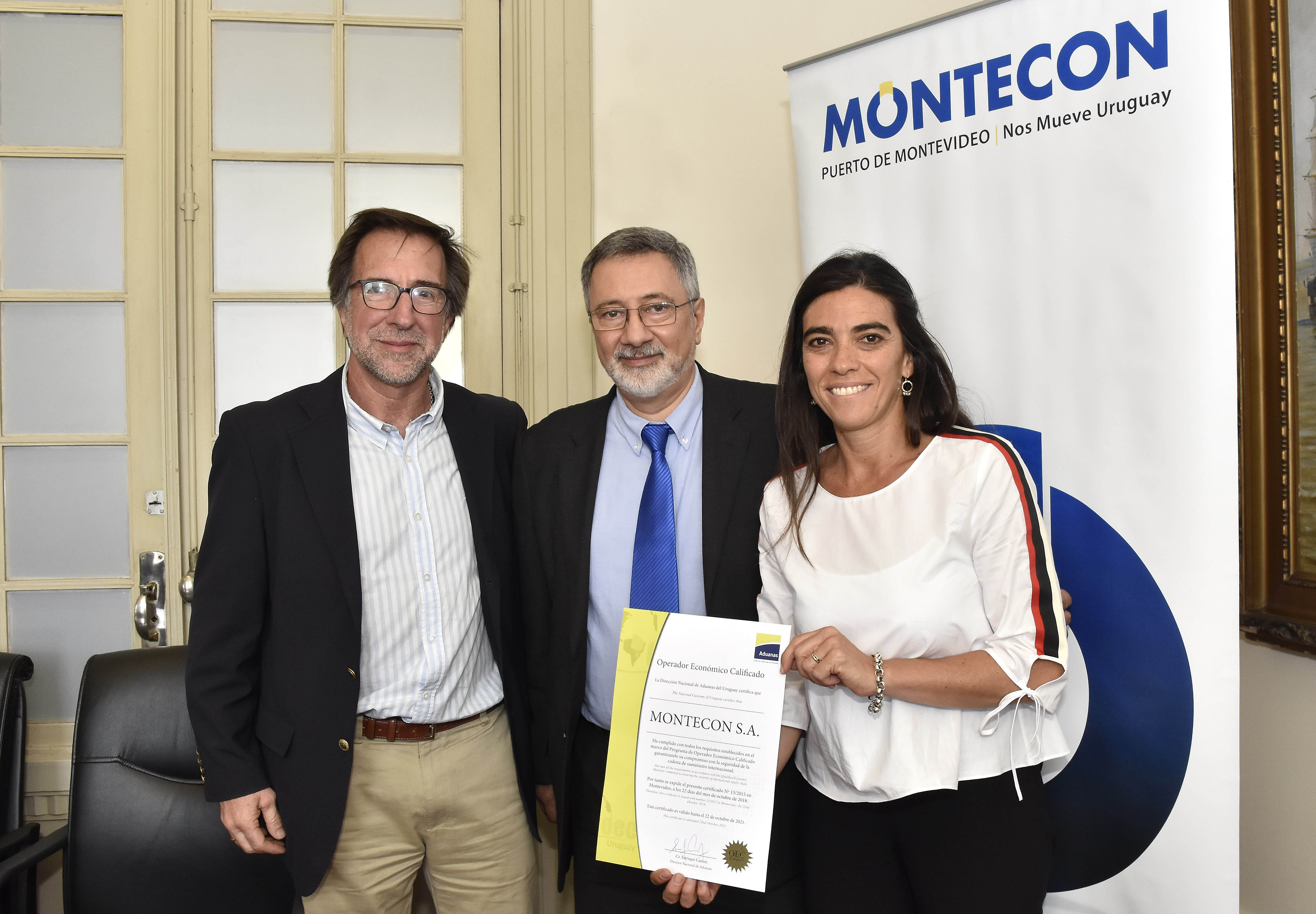 Montecon recibió nueva certificación que lo avala como Operador Económico Calificado
