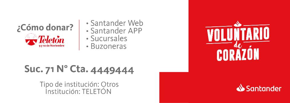 Santander reafirma su apoyo a la Teletón y organiza actividades para recaudar fondos